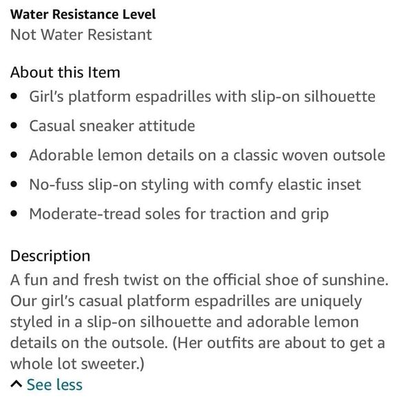 NEW OshKosh B’Gosh Sparkly Lemon Pink Slip On Espadrille Closed Toe Shoes Size 6 - Picture 2 of 12